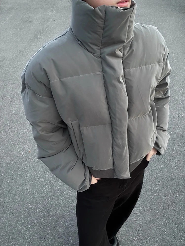 

Warmth Thiened PU Leather Bomber Jaet Men's Winter Coat High Street Sle Cotton Clothes ort Bread Sle Stand Collar Z...