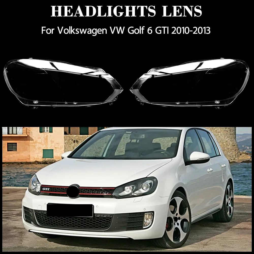

For Volkswagen VW Golf 6 GTI 2010 2011 2012 2013 Headlight Cover Transparent Lampshade Lens Lamp Shell Plexiglass Replacement