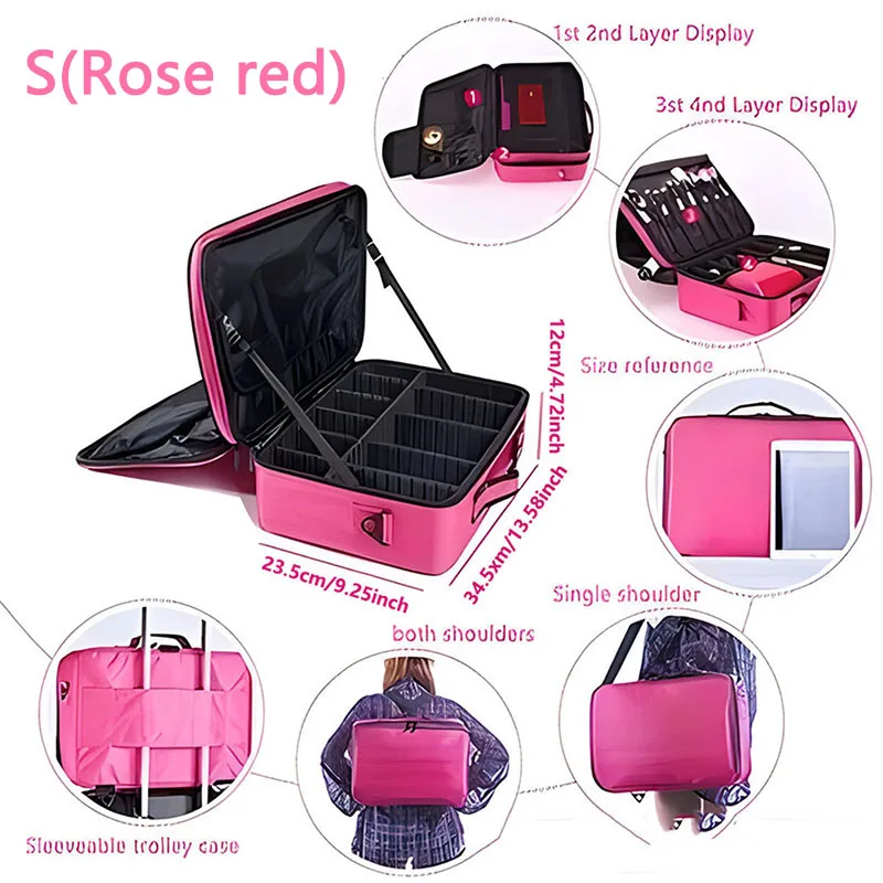 New Oxford Makeup Bag For Women Waterproof Large Capacity Travel Cosmetic Case Artist Full Professional makeup Case Female