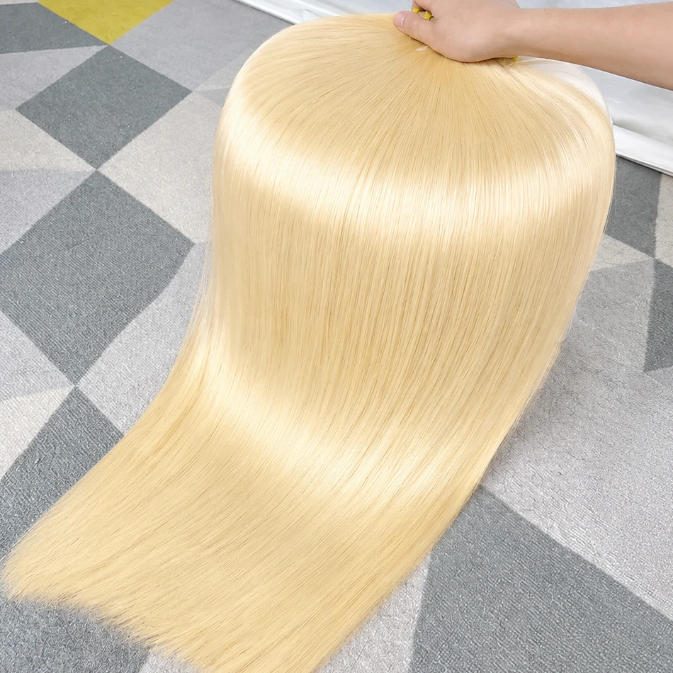 12A Human Hair Bundles 613 Blonde 20 22 24 Inch Straight Bundles Human Hair Bundles Quick Weave Real Hair Extensions For Women Natural Black