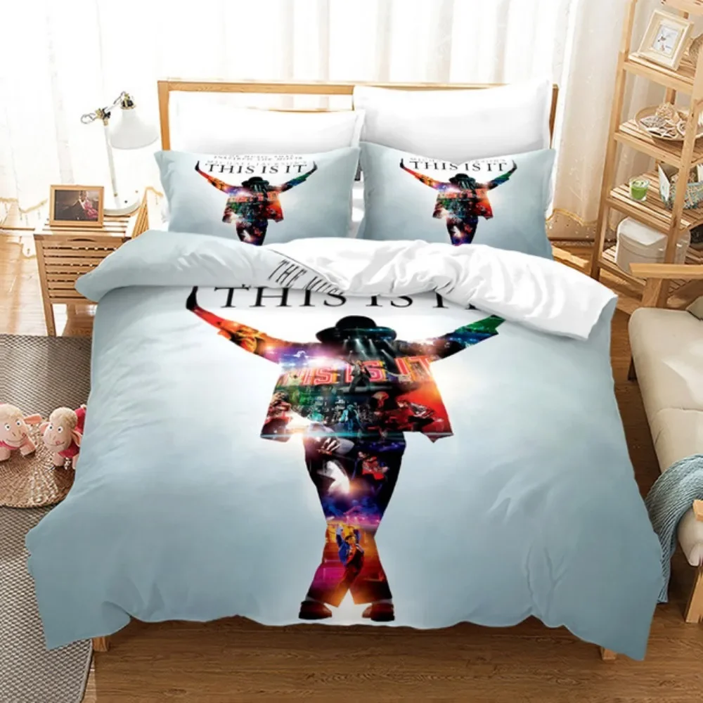 Michael Jackson Bedding Set Single Twin Full King Size Musical Genius Bed Linen Adults Teens Bedroom Duvet Cover Set Super Star