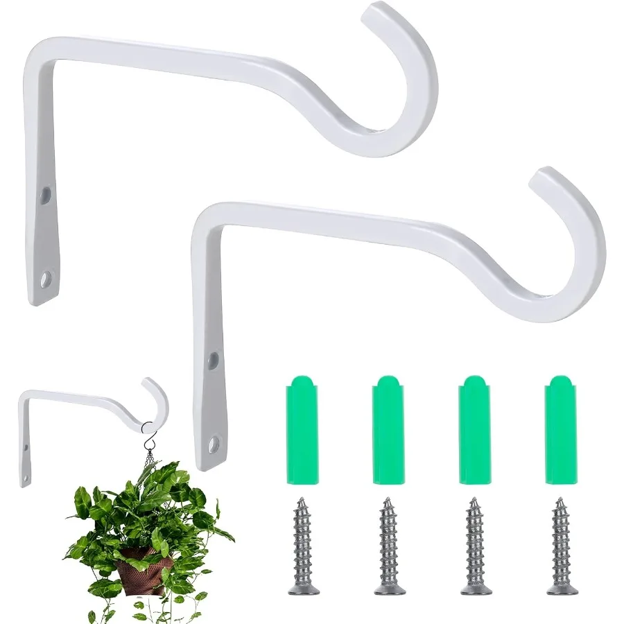 

6-дюймовая вешалка для растений, прочные вешалки для растений, уличные 2 упаковки, металлический подвесной кронштейн для растений, кормушка для птиц, настенные крючки для подвешивания цветов B