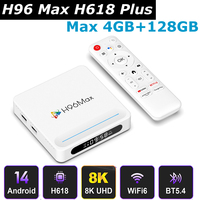 H96 Max H618 Plus Android 14 TV BOX Allwinner H618 Max 4GB 128GB 5G Dual WIFI 8K Video Decoding BT5.4 WIFI6 4K Media Player