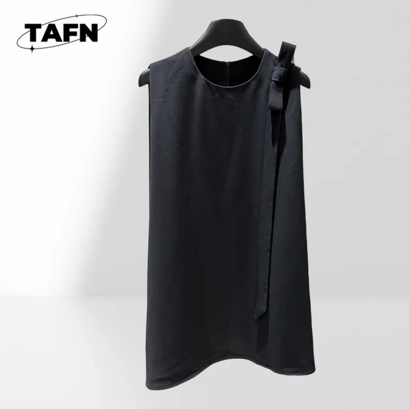 Mouwloze capejurk met strik, casual geruite rok – preppy stijl voor school- en dagelijks gebruik, dag-tot-nacht-outfits AG307