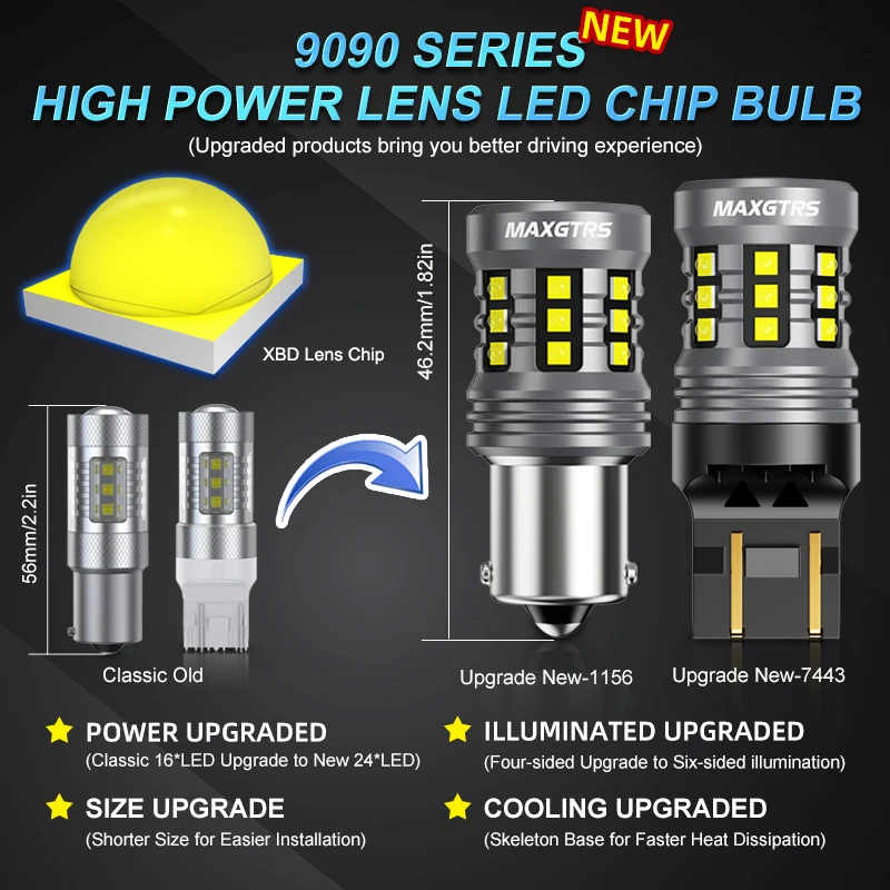 2X T20 LED Light CANBUS 1157 BAY15D P21/5W 7443 W21/5W LED Bulb No Error Daytime Running Light DRL Brake Reverse Lamp 12V view 2