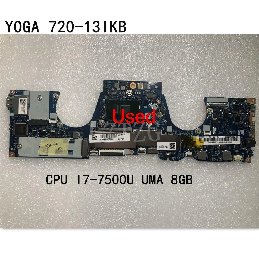 Used For Lenovo Yoga 720-13IKB Laptop Motherboard CPU I7-7500U UMA  8GB FRU 5B20N68033