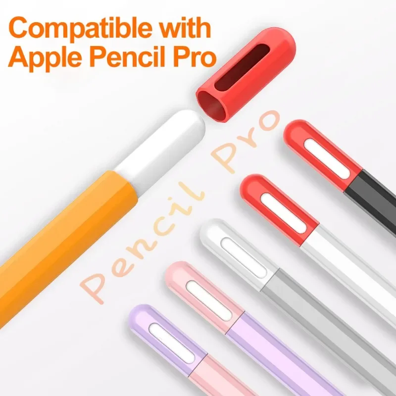 Stylus Cover Silicone Pen Case for Apple Pencil Pro Color Matching Cases Non-slip Anti-Scratch Protection Soft Silicone Sleeve