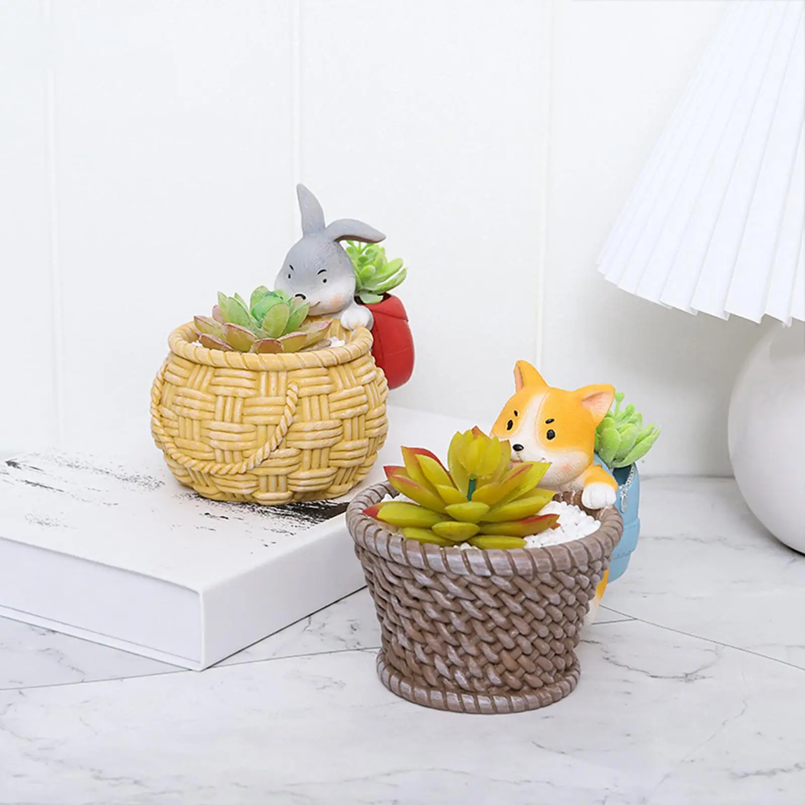 Lovely Garden Flower Pots, Small Bonsai Pots, Tabletop Decoration Pen Holder Containers for Office Windowsill Garden Ornament