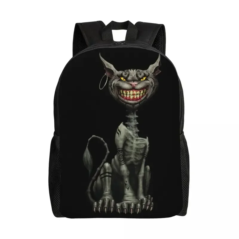 Custom Cheshire Cat Devil Travel Backpack Women Men School Laptop Bookbag Alice In Wonderland College Student Daypack Bags