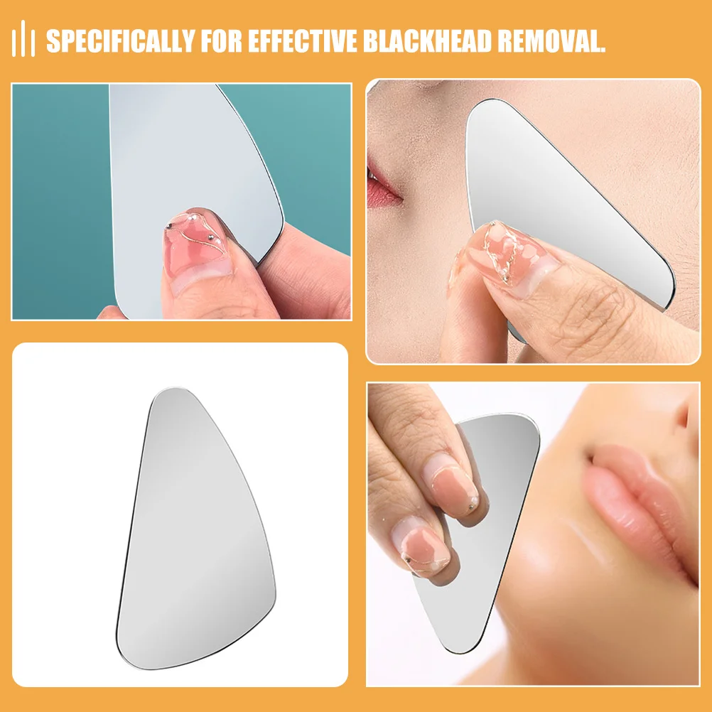 Extracteur de points noirs en acier inoxydable, outil d'élimination des points noirs en métal, grattoir pour le visage, ensemble d'extracteur de points noirs doux et sûr 4 pièces