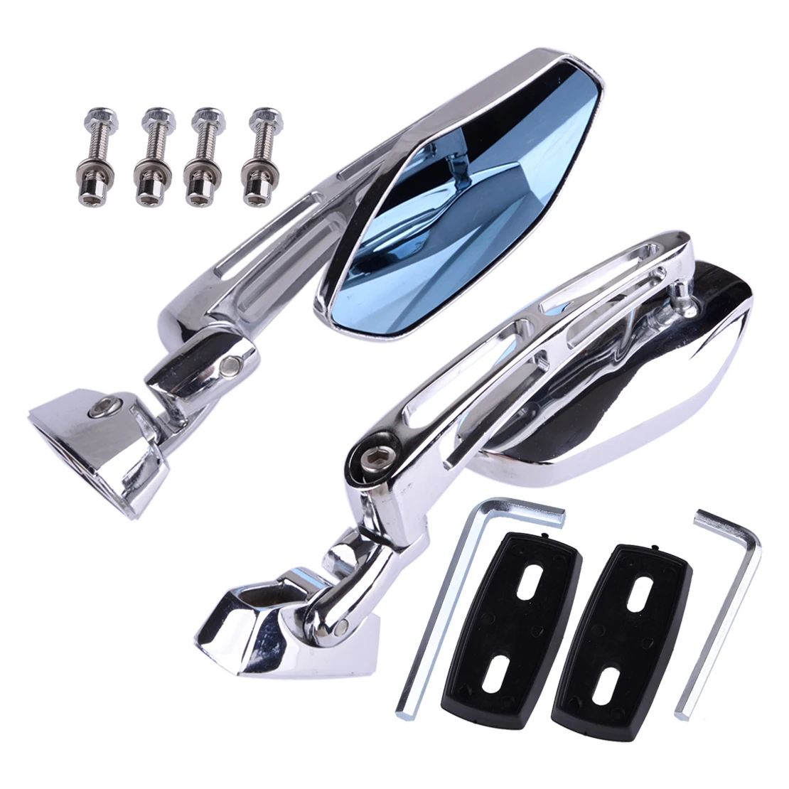 1 Pair Motorcycle Rear View Mirror Silver Fit for Suzuki Hayabusa TL1000 R/S SV650S SV1000S GSX-R600 GSX-R750 GSX-R1000