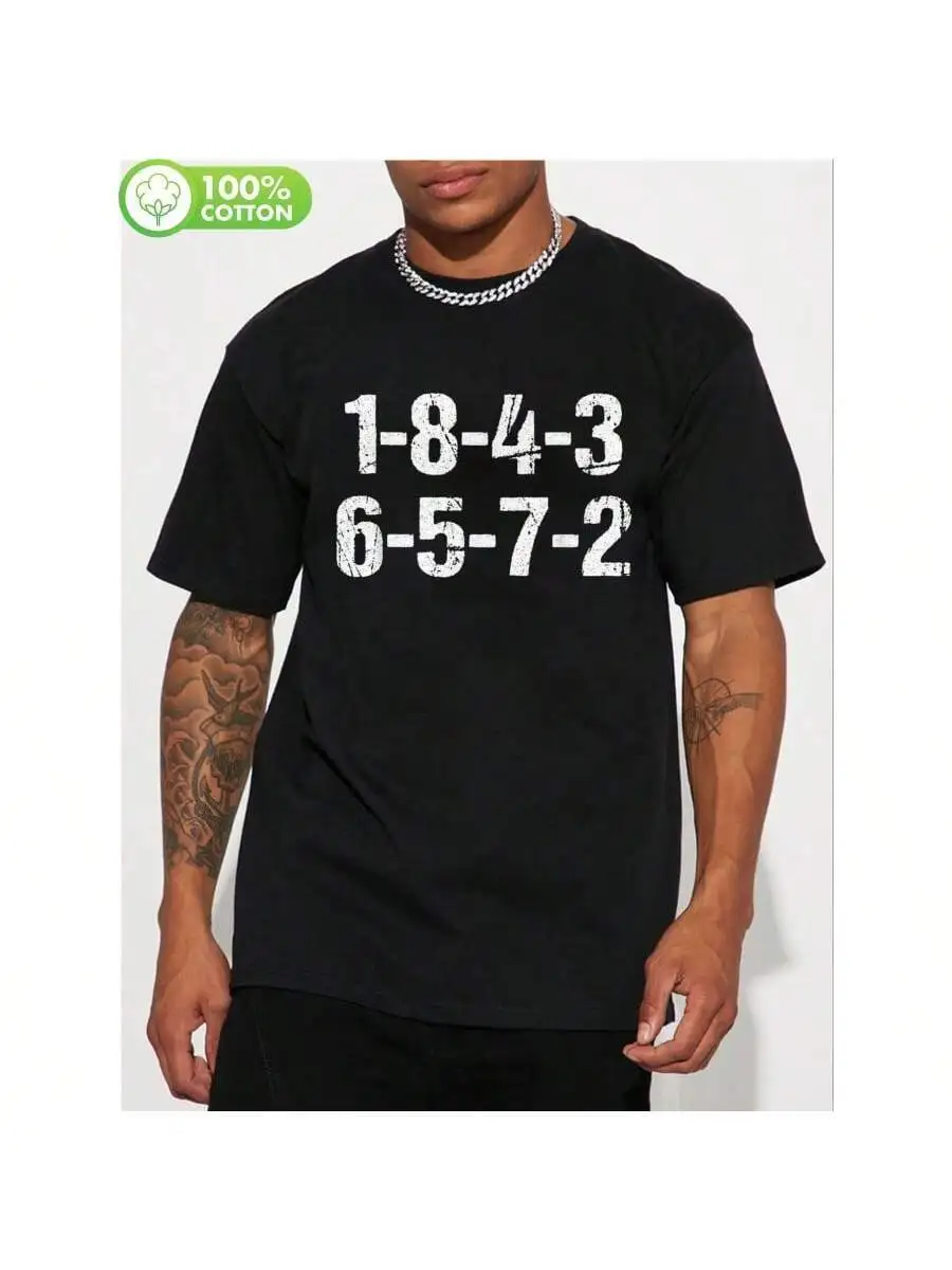 

Mens V8 Engine Firing Order Graphic T-Shirt Black White Print Casual Short Sleeve Tee
