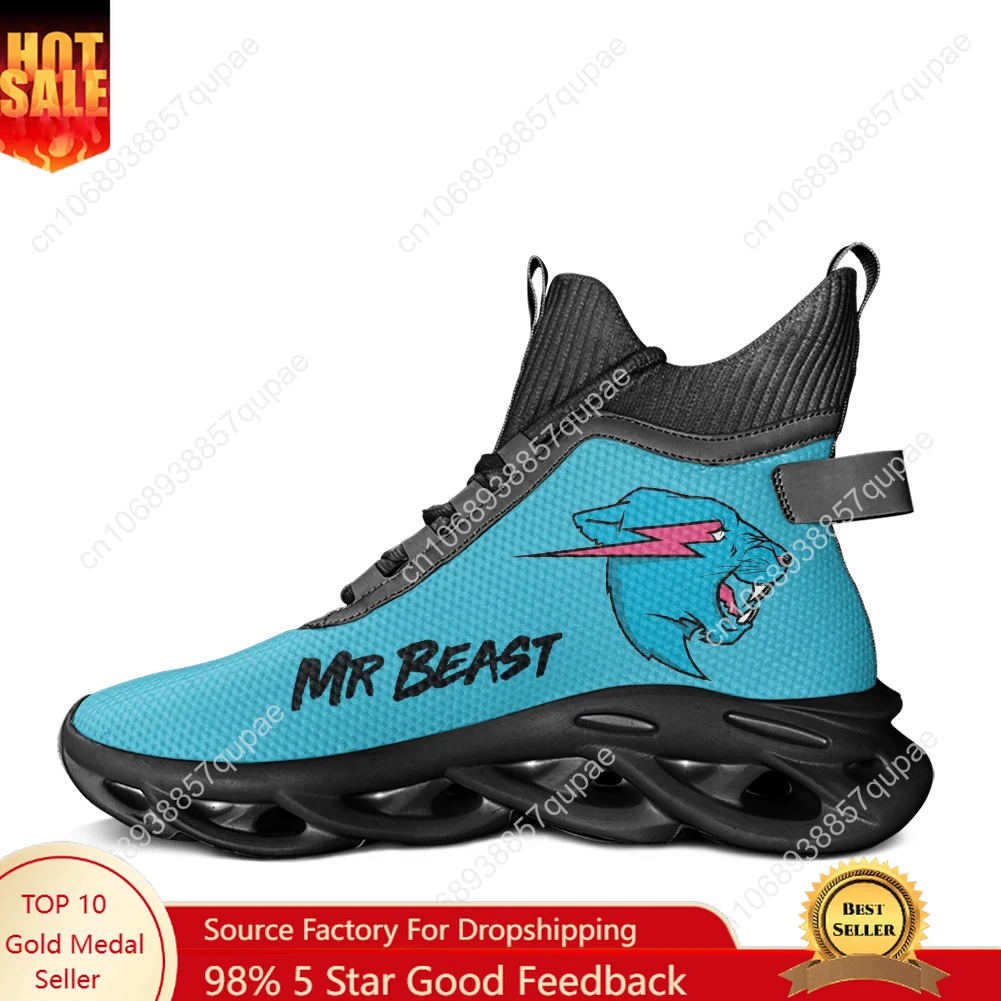 

Mr Beast High Top Flats Sneakers American Game Blogger Mens Womes Casual Shoes Running Shoes Sneaker Mesh Footwear Custom Shoe