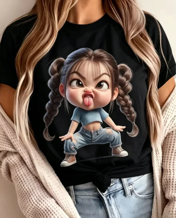 Ladies' Casual Printed Round Neck T-shirt | Breathable Fabric, Regular Length | Motivational Printed T-shirt, Suitable for Vacat