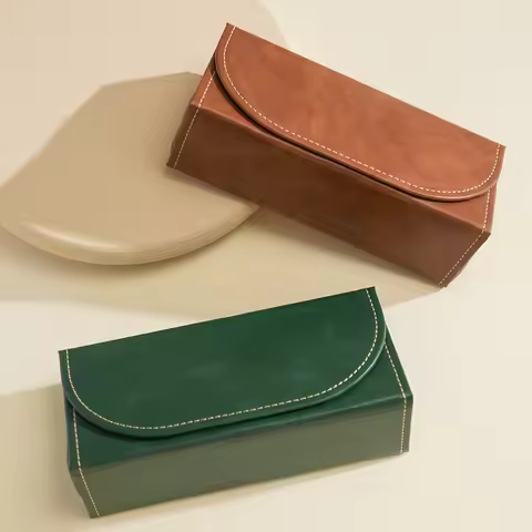 Premium PU Large Capacity Men's Eyeglass Case Ins Style Shockproof Portable Glasses Storage Box Eyeglass Box for Gift