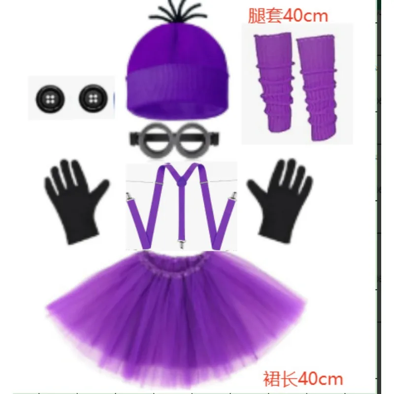 Funny Halloween Disfraz Minions Party Costume Accessories Adult Men Women Cosplay Party Set Hat Eyes Gloves Set for Parties