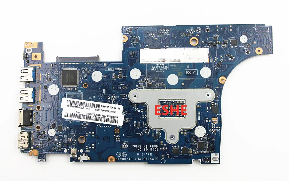 BIVS3 BIVE3 LA-D061P For Lenovo E31-80 500 -13ISK Laptop Motherboard With 4405U i3 i5 i7 CPU 5B20K57188 5B20K57224 5B20K57242