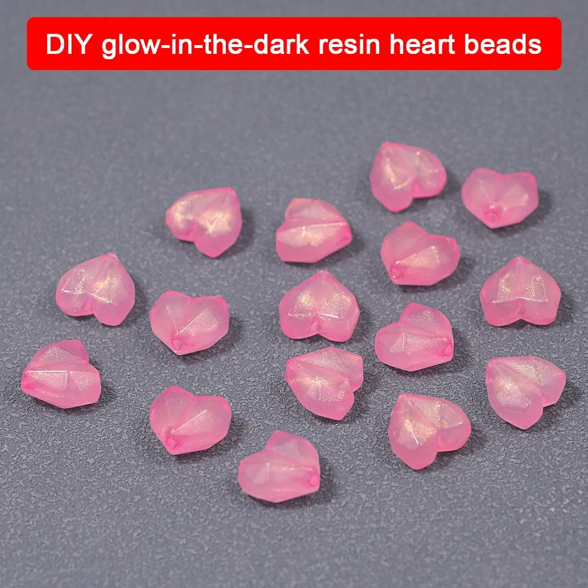 13*14mm Acryl Fluoreszierende Rosa Herzförmige Handgemachte DIY Schmuck Machen Perlen Lose Perlen Zubehör