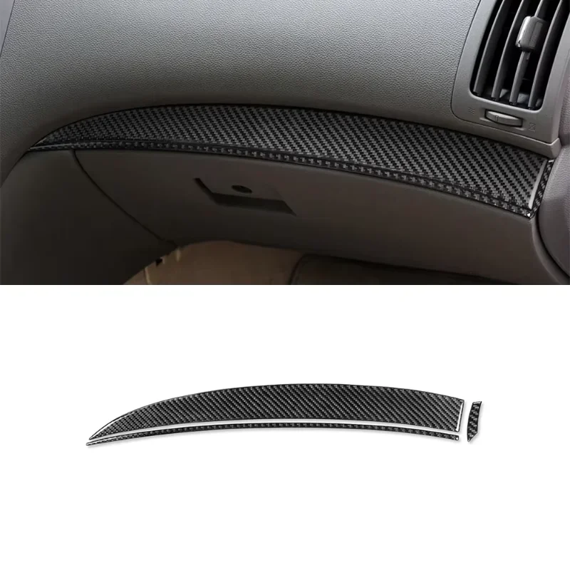 

For Infiniti G37 Real Dry Carbon Fiber Co-pilot Dashboard Decoration Cover Sticker Decal 07-13 Interior modification Accessory