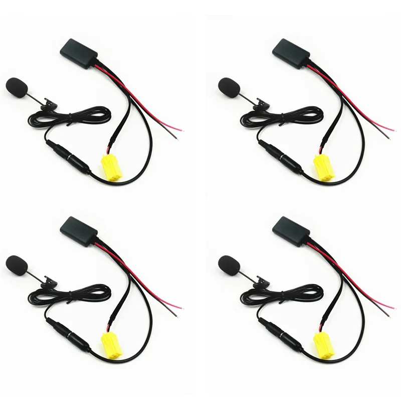 

4X Car Bluetooth 5.0 Aux Cable Microphone Handsfree Mobile Phone Free Calling Adapter For Fiat Grande Punto Alfa 159