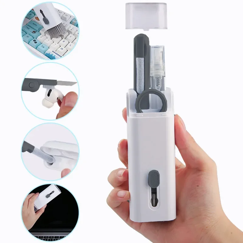 

Keyboard Cleaning Kit 7-in-1 Laptops Cleaner with Keycap Puller, Multifunctional Keyboard Brush Cleaning Set for Airpods Phone