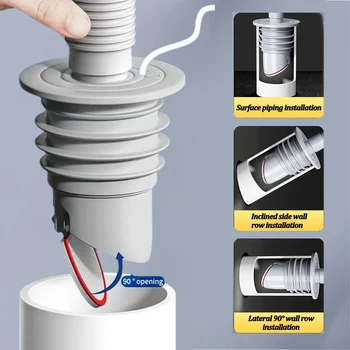 Anillo de sellado de alcantarillado de baño de silicona, tapón de tubo de alcantarillado para fregadero de cocina, tapón de conector de sellado de drenaje de suelo antiolor para lavadora