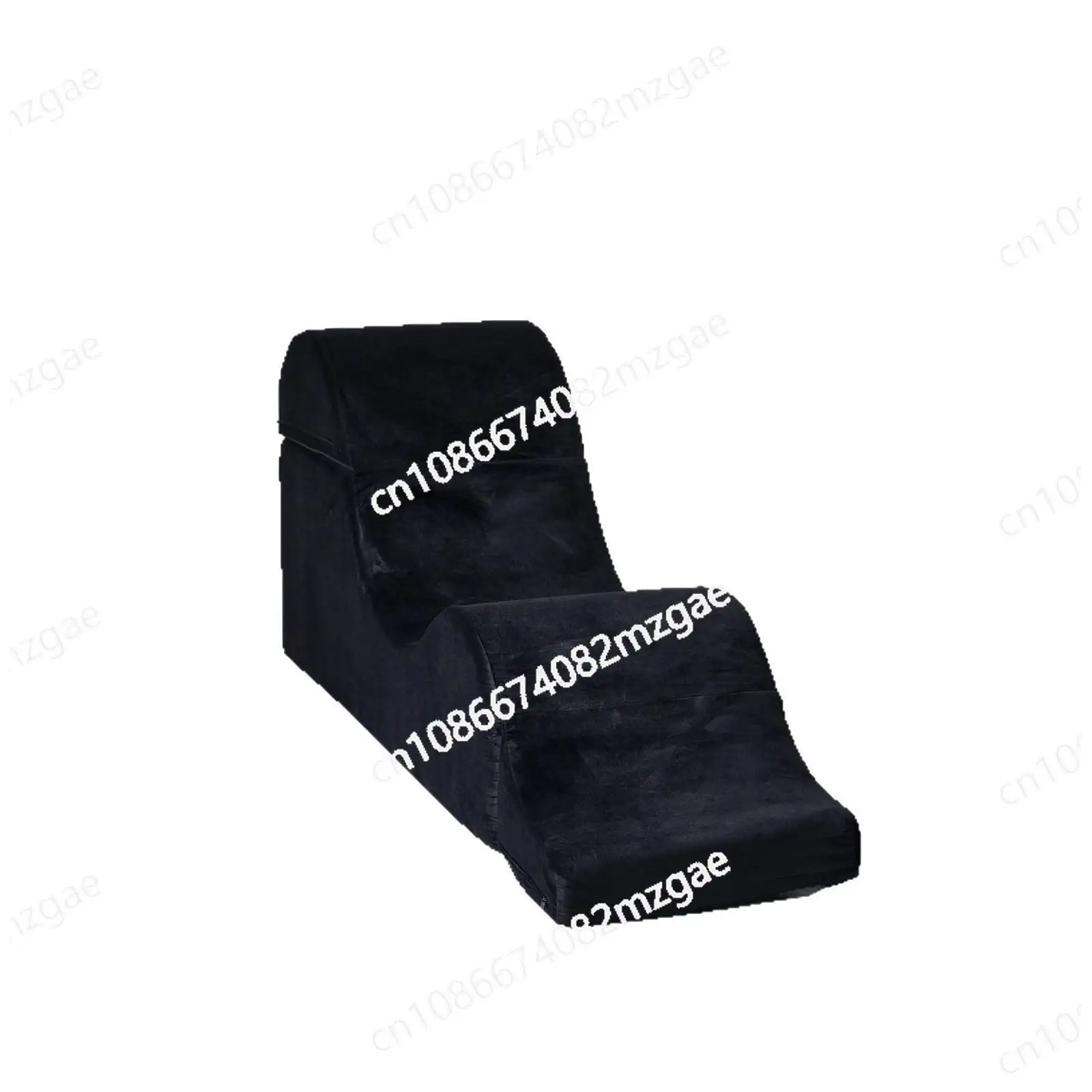Adult Convertible Yoga Chair with Ergonomic Foam Lounge, Waist Pillow and Washable Cover with Side Pouch