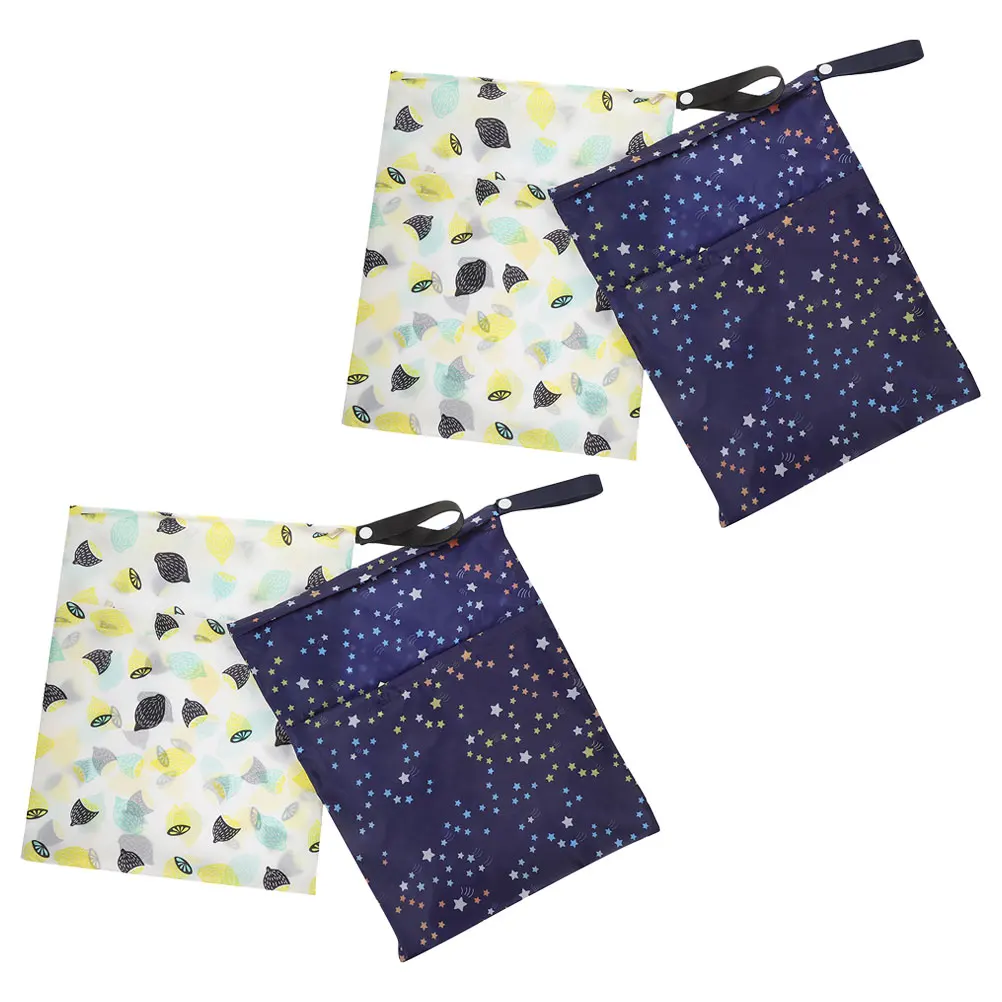 

4pcs Waterproof Wet Bag Reusable Washable Diaper Pail Large Storage Portable Baby Cloth Travel Daycare Hygiene Organization