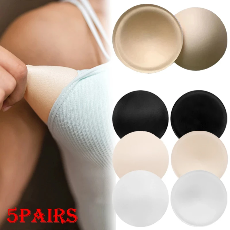 1/2/5Pairs Bra Insert Pads Removable Sponge Bra Pads Inserts Push Up Pads Bra Foam Pad Sports Bra Pads for Women Yoga Sports Bra