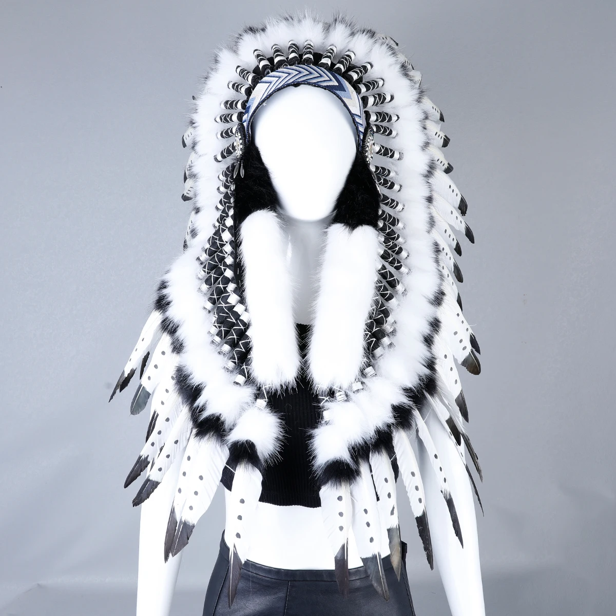 

Ethnic-Inspired Feather Headband With Beaded Tassels Accessory For Parties And Photography Costume Props