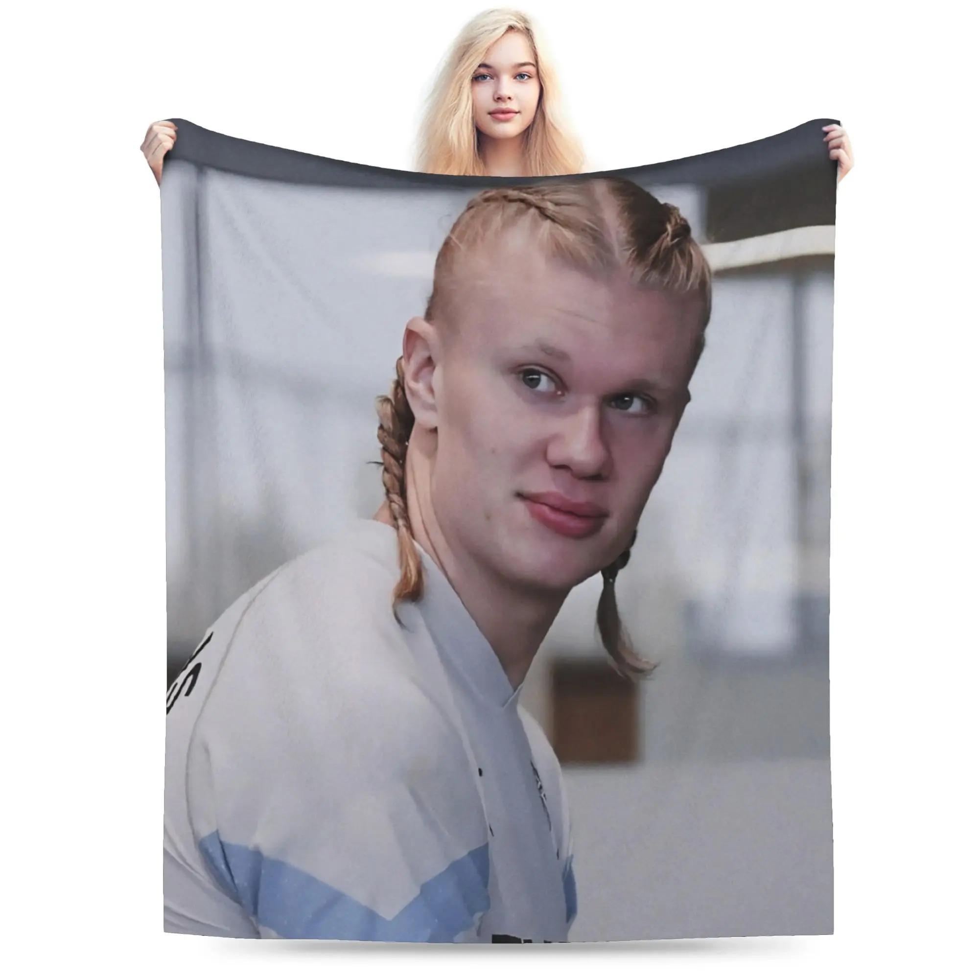 Comfort Haalands  Blanket Merch Sofa Decorative Football Throw Blankets Soft Fleece for Office