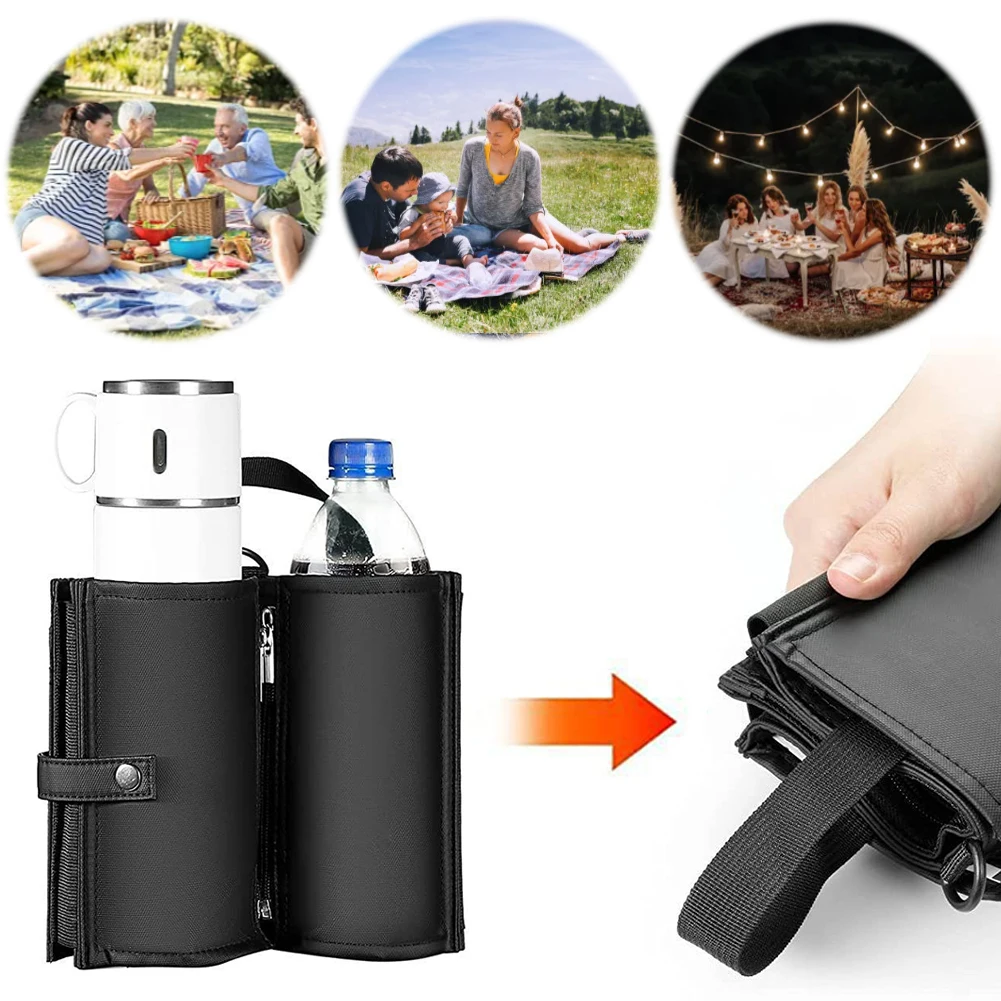 

Foldable Cup Carrier Bag with Handle Coffee Mugs Storage Bag Oxford Cloth Universal Bottle Carring Bag Fits Suitcase Handle