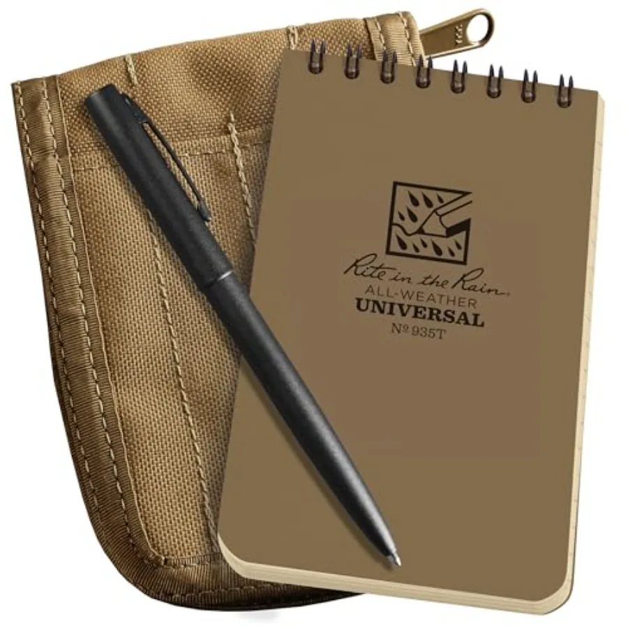 

Weatherproof 3" x 5" Top-Spiral Notebook Kit: CORDURA Fabric Cover 3" x 5" Notebook and an Weatherproof Pen No. 935T-KIT