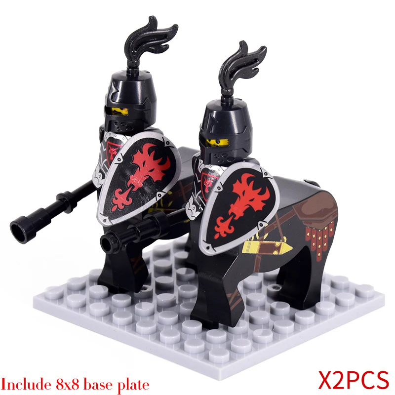 Medieval Figures Middle Ages Rome Warriors Knights Ranger Soldiers Horse Castle King Building Blocks Bricks Toys for Kids gifts