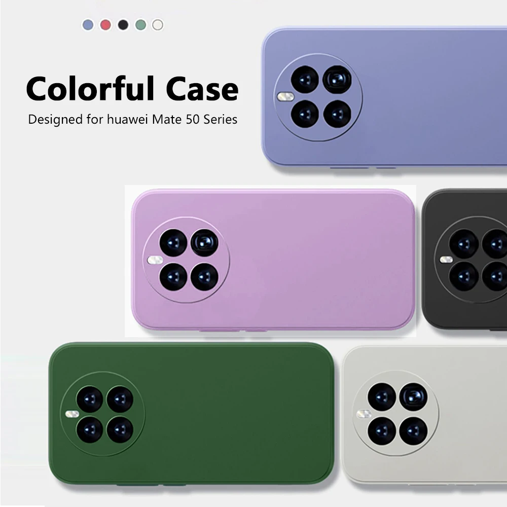 Mate 50Pro Original Phone Cases For Huawei Mate 50 Pro Liquid Silicone Fundas Protective Cover For Mate 50E Capa