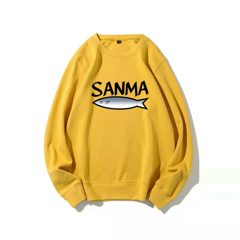 Unisex anime kinako Sanma o neck casual hoodie sweater