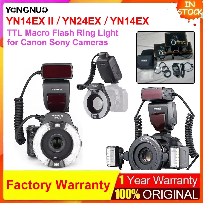 Yongnuo YN14EX II YN24EX Macro Speedlite Ring TTL Flash Light LED for Canon 5D Mark II 5D Mark III 6D 7D 60D 70D For Sony