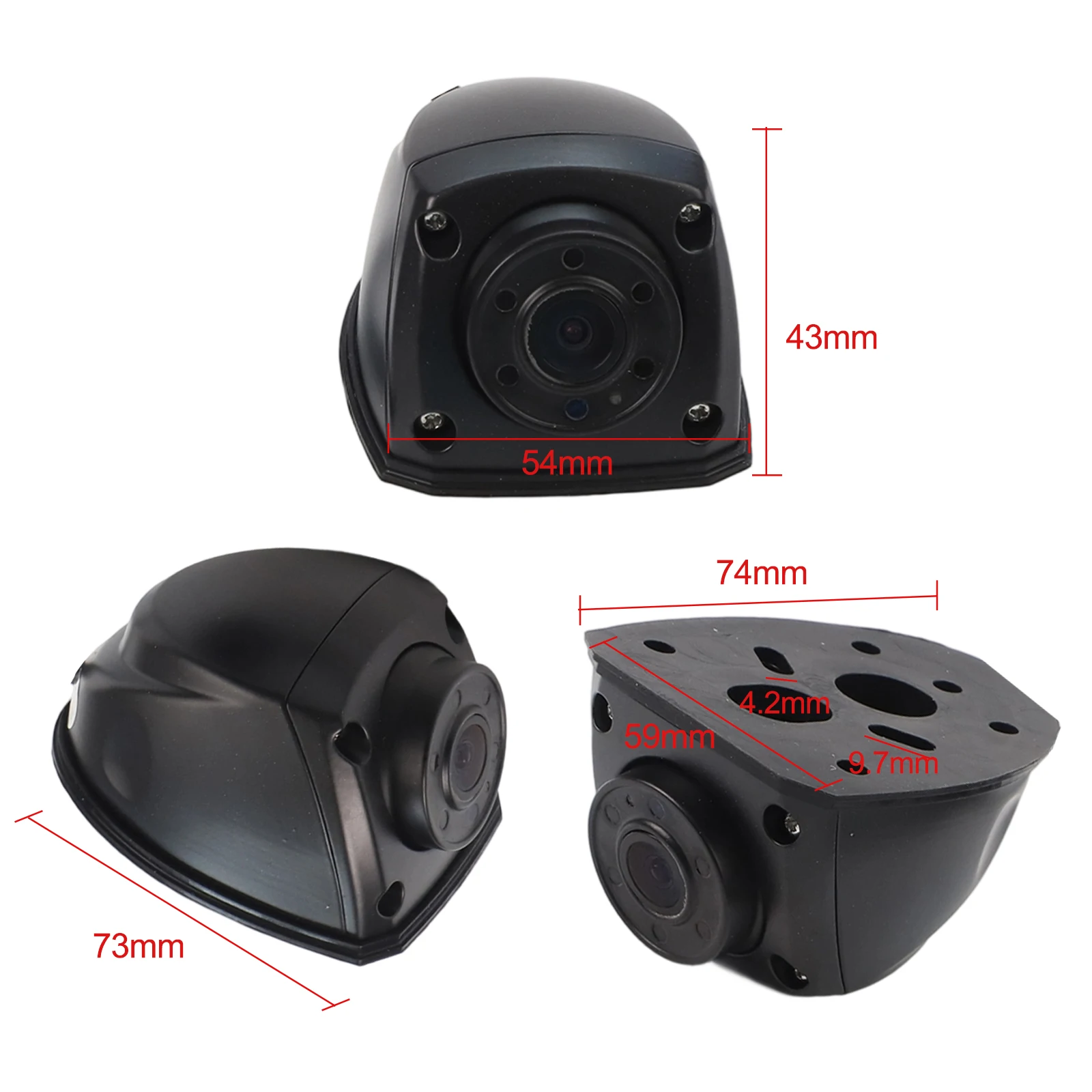 Vehicle Backup AHD 960P Side View Camera for Trucks Campers Buses with 4Pin Aviation Connector and 135 Degree Viewing Angle