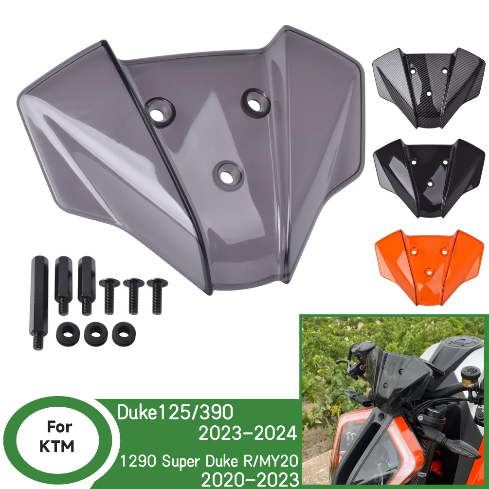 デューク390用フロントウィンドスクリーンシールドエアデフレクター、ktm-1290スーパーデュークr-my20-2020-2023用ウィンドスクリーン、バイク用ウィンドシールド