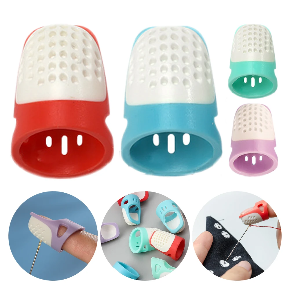 DIY Sewing Tool Sewing Thimble Finger Protector Silicone Thimble Finger Guard Thimble Finger Pad Grip for Hand Craft Sewing