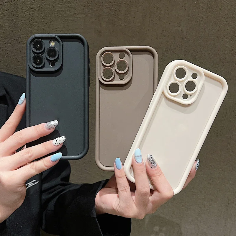 Soft Silicone Phone Case For iPhone 16 Pro Case iPhone 13 11 12 14 15 Pro Max XR XS X Mini 7 8 SE Candy Color Shockproof Cover