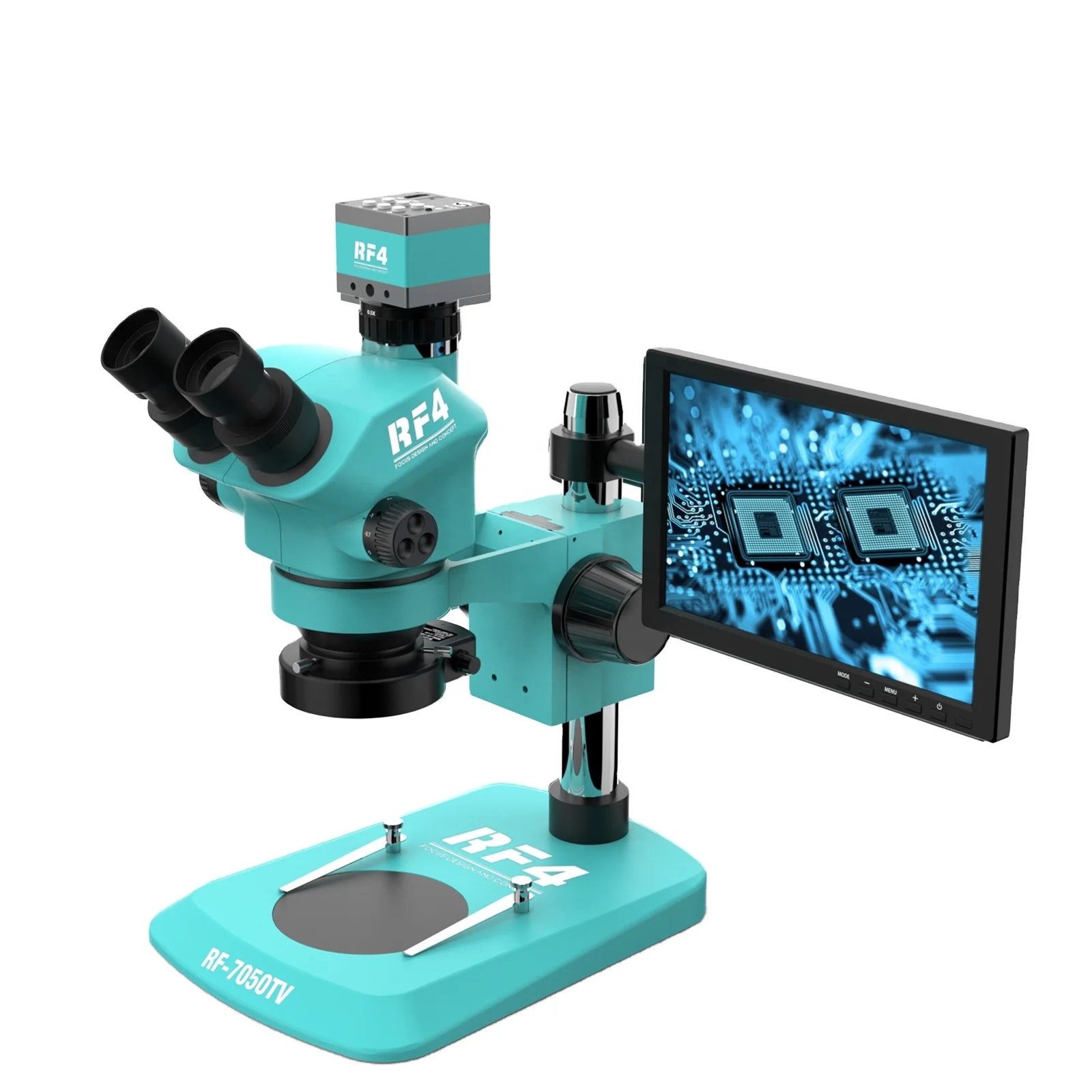 Trinocular Microscópio hd Reparo Pcb Eletrônico 750x Zoom Contínuo Câmera 2k Monitor de 101 Rf4 Reparo Eletrônico Rf7050tv2kc2-s010