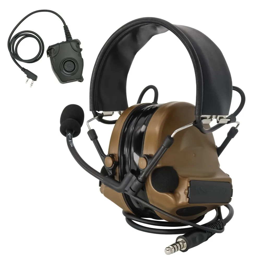 ชุดหูฟังยุทธวิธี COMTA 2 & U94 PTT 2pin พร้อมไมโครโฟน,ขยายเสียง,Airsoft กีฬา