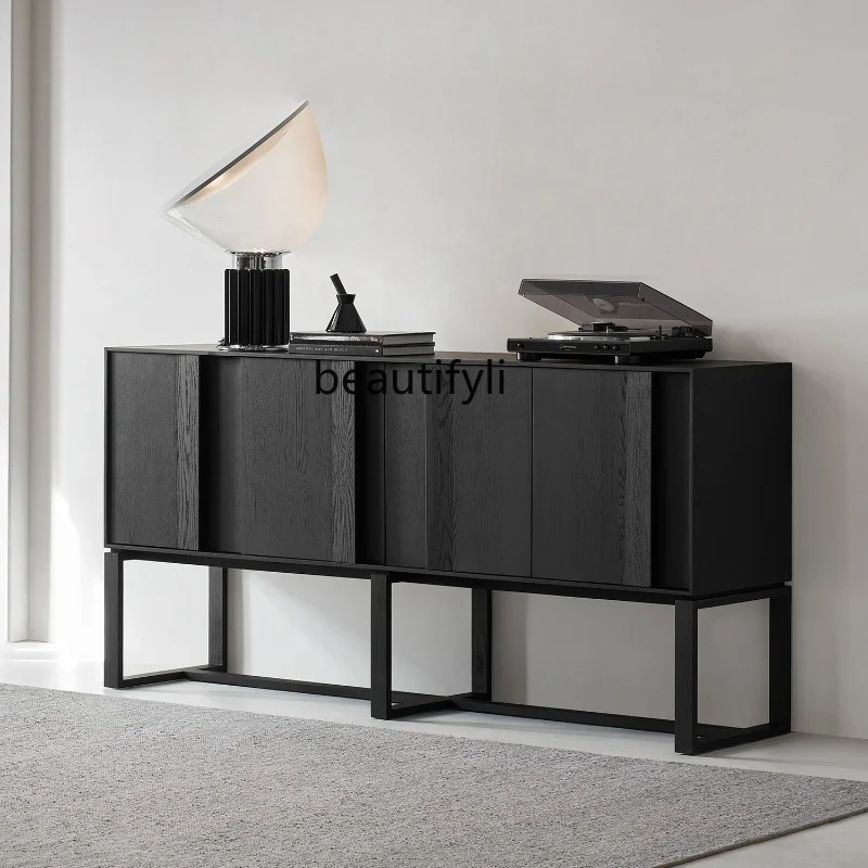 

Simple, home living room locker, modern solid wood storage entrance, light luxury dining side cabinet