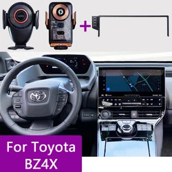 For Toyota bZ4X 2023 2024 Car Phone Holder Touchscreen Fixed Navigation Bracket Fast Wireless Charging Mount Mobile Phone Stand