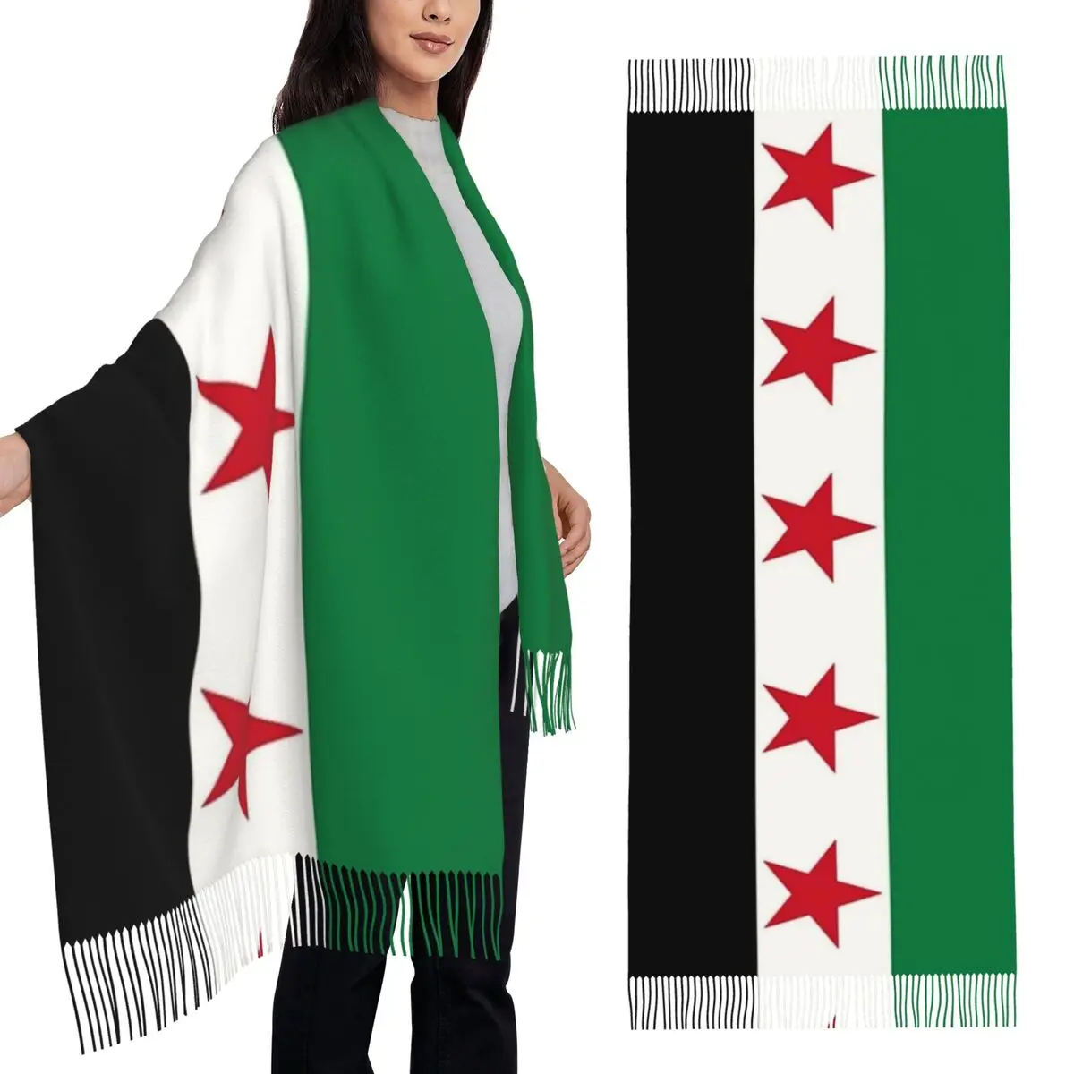 Syria Flag I Love Syria Scarf for Women Fall Winter Pashmina Shawls and Wrap Long Shawl The Syrian Arab Scarf Lightweight