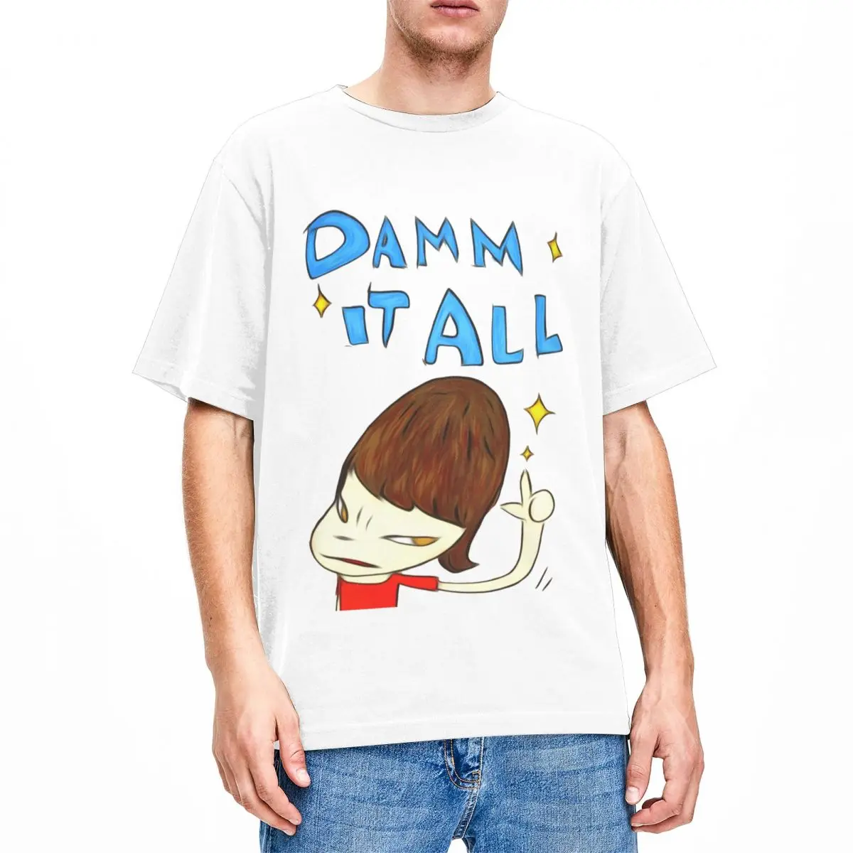 Yoshitomo Nara Damm It All Shirt Accessories Men Women's Cotton Leisure Tees Short Sleeve Clothes Adult