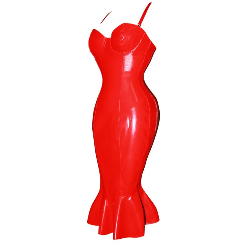 S-6XL Блестящее латексное платье из ПВХ, женское сексуальное платье русалки с открытыми плечами, тонкое платье из искусственной кожи, облегающая плиссированная юбка, сексуальное клубное платье, Vestidos