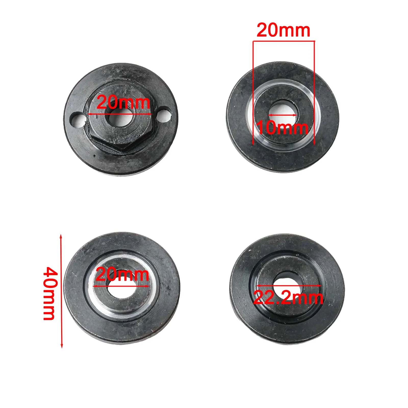 4pcs Inner Outer Flange Nut Set for Angle Grinders Fits Circular Saw Blades with 20 22 22 2mm Inner Diameter and 12mm Groove