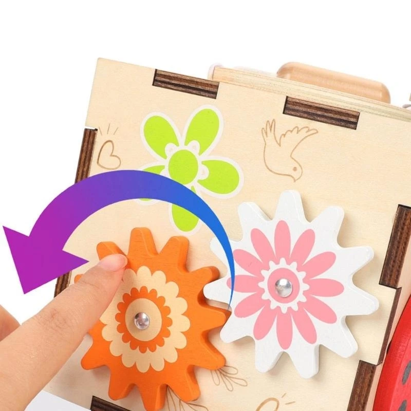نموذج ميكانيكي خشبي صندوق الكنز للأطفال BusyCube لعبة ألغاز خشبية BusyBlock نموذج ميكانيكي لغز 15UB